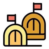 Asylum tent icon vector flat