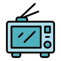 televisión reloj icono vector plano