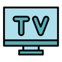Tv news icon vector flat