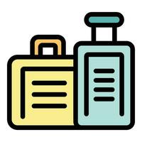 Travel bag migration icon vector flat