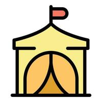 Refugee tent icon vector flat