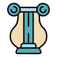 Museum harp icon vector flat