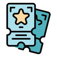 Star zoo ticket icon vector flat