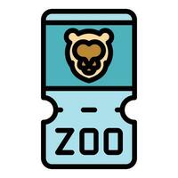 zoo pasar tarjeta icono vector plano