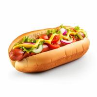 high quality of 3D hotdog design in white background photo