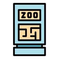 zoo etiqueta icono vector plano