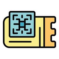 Qr cinema ticket icon vector flat