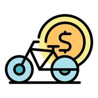 Rent bicycle icon vector flat