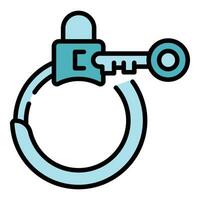 Handcuff key lock icon vector flat