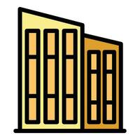 Office building center icon vector flat