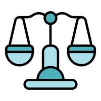 Justice balance icon vector flat