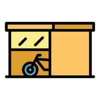 Street shop bicycle icon vector flat