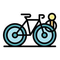 Bicycle wired parking icon vector flat