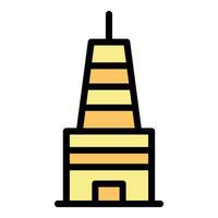 Building icon vector flat