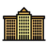 administración edificio icono vector plano