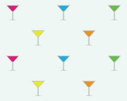 Pattern with cocktail drinks for textiles or other uses in soft colors vector