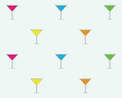 Pattern with cocktail drinks for textiles or other uses in soft colors vector