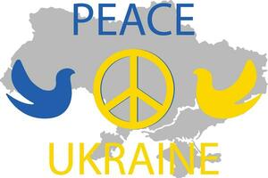 vector ilustración con llamada para paz en Ucrania