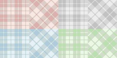 Vector checkered tablecloth set in soft colors