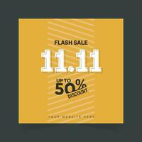 Flash Sale Poster Design Up To 50 Percent Off in Yellow Template Design vector