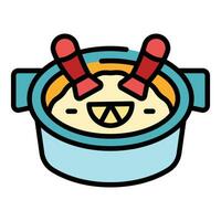 Rice paella icon vector flat