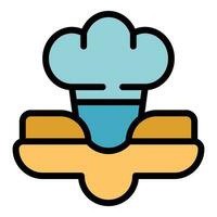 Cook hat icon vector flat