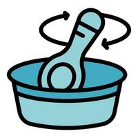 Spoon mixer icon vector flat