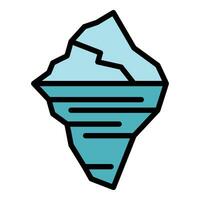 Data iceberg icon vector flat