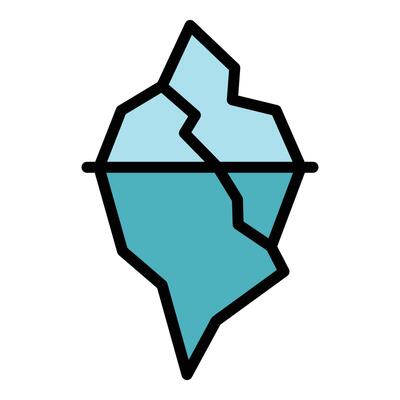 Ocean glacier icon vector flat
