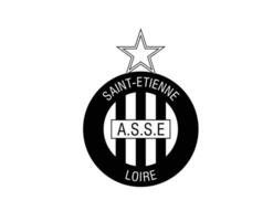 Santo etienne club símbolo logo negro liga 1 fútbol americano francés resumen diseño vector ilustración