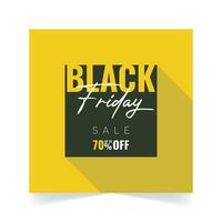 Black Friday Sale Banner Poster Up To 70 Percent Off, Yellow Design Template vector