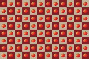 Vector checkered tablecloth with tomatoes illustration