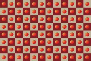 Vector checkered tablecloth with tomatoes illustration