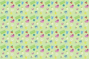 Vector pattern with illustrations of baby stuff for textiles or other