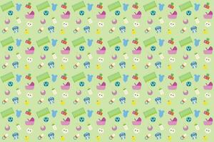 Vector pattern with illustrations of baby stuff for textiles or other