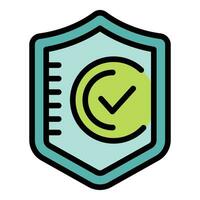 Courage shield icon vector flat