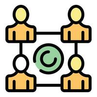 Group team icon vector flat