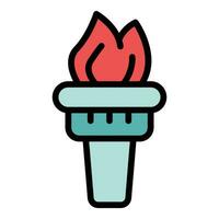 Courage torch icon vector flat