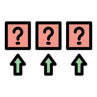 Answer quiz icon vector flat