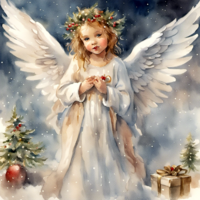 vintage Natal anjo ai generativo png