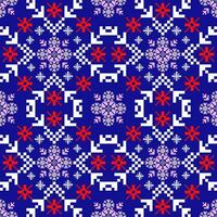 Floral Cross Stitch Embroidery on white background.geometric ethnic oriental seamless pattern traditional.Aztec style abstract vector illustration.design for texture,fabric,clothing,wrapping,sarong.