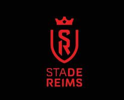estadio Delaware Reims club logo símbolo liga 1 fútbol americano francés resumen diseño vector ilustración con negro antecedentes