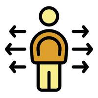 Move from comfort zone icon vector flat
