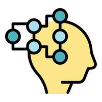 Expert mind icon vector flat