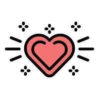 corazón caridad icono vector plano