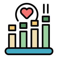 Generosity graph chart icon vector flat