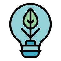 Environmentally friendly bulb icon vector flat