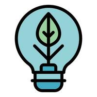 Environmentally friendly bulb icon vector flat