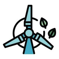 Wind eco energy icon vector flat