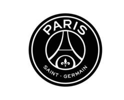 Paris Saint Germain Club Logo Symbol Black Ligue 1 Football French Abstract Design Vector Illustration